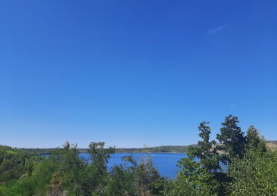 Blick auf den Geiseltalsee bei einer Tauchausfahrt von der Tauchschule Divecrew Berlin